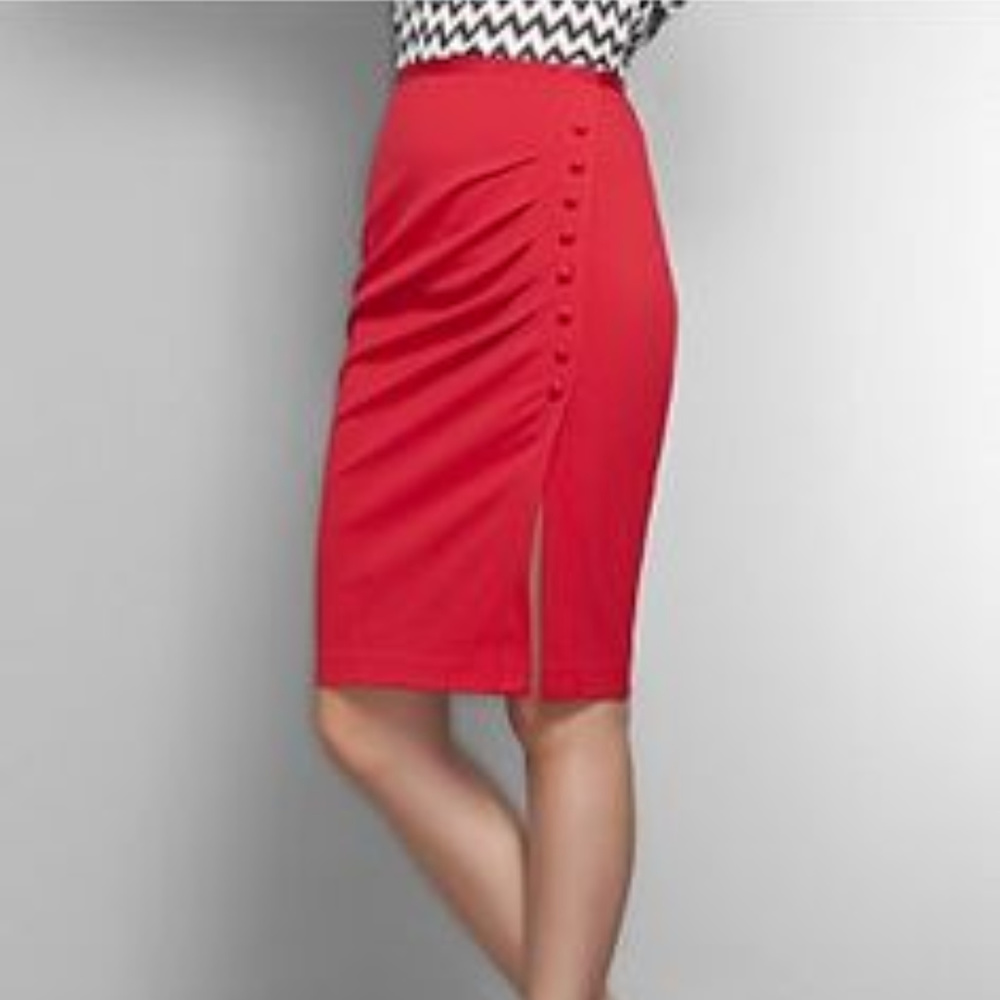 New York & Company Side Button Pencil Skirt - Picture 1 of 7